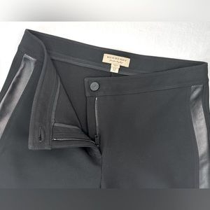 Burberry London Leather Stripped Trouser, Size 8